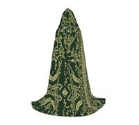(Hunter Green Floral Petals Pattern) Print Halloween Hooded Cape For Teenagers Party Decoration Cape, M Size Soft and Elastic