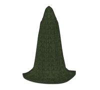 (Hunter Green Floral Petals Pattern) Print Hooded Cape For Teenagers Costume Party, Halloween Hooded Cape Soft and Elastic,L