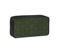 Hunter Green Floral Petals Pattern Print Large Pencil Case Big Capacity Pen Case Durable Pencil Box Stationery Bag for Travel Makeup