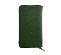 Hunter Green Floral Petals Pattern Print Leather Long Clutch Wallet â€“ Fashionable Personalized Wallet, Multiple Card Slots, Gift Ready, Black, One Size