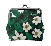 Hunter Green Floral Petals Pattern Print Lightweight Women Coin Purse Exquisite Waterproof Small Pouch for Coins Cards