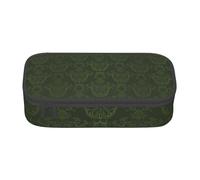 Hunter Green Floral Petals Pattern Print Pencil Bag Pen Case, Large Capacity Stationery Pouch Pencil Holder Desk Organizer for School Office Supplies