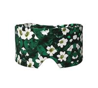 Hunter Green Floral Petals Pattern Print Sleep Eye and Ear Muffs Mask - Adjustable Yoga Travel Headband, Keep Warm Shading Comfortable Aid