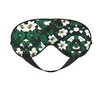 Hunter Green Floral Petals Pattern Print Soft Eye Mask - Comfortable Sleep, Blocks Light, Full Eye Coverage, Ideal for Travel, Meditation