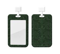 Hunter Green Floral Petals Pattern Printed Card Badge Holder Id Badge Card Holder Badge Holders with Lanyards for Offices Staff Access Card Metro Card
