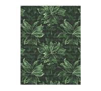 Hunter Green Floral Petals Pattern Printed Jigsaw Puzzle 16.7x22.3 CM, Rectangular Puzzle Challenging Game for Adults Gifts, Family Fun Decorative Wall Decor