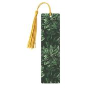 Hunter Green Floral Petals Pattern Printed Metal Bookmarks M - Gold Lightweight Aluminium Book Marker for Books, Journals & Gifts, Ideal Book Lovers, Holiday Decor & Crafts