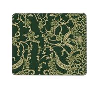 (Hunter Green Floral Petals Pattern) Printed Mousepad 10 x 12 inch, Waterproof Non-Slip Mouse-Pad Rubber Base for Laptop Desktop Mat for Home Office Desk Decor