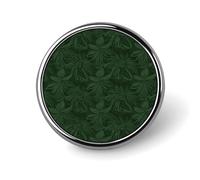 Hunter Green Floral Petals Pattern Round Aluminum Alloy Pin Badge Lapel Pin