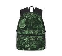 Hunter Green Floral Petals Pattern School Backpack with Laptop Compartment