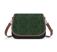 Hunter Green Floral Petals Pattern Shoulder Bag for Women, Handbag with Adjustable Strap & Inner Pocket, Crossbody Bag for Daily Commute Travel