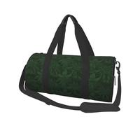 Hunter Green Floral Petals Pattern Travel Duffel Bag Sports Gym Bag, Lightweight Overnight Weekender Bag With Shoes Compartment Yoga Gym Sports Bag For Men Women