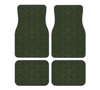 Hunter Green Floral Petals Pattern Universal Car Floor Mats 4 Piece Set, Front & Rear Waterproof Non-Slip Car Foot Mats, Car Carpet Protectors For Most Sedans, Trucks, Suv