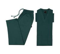 (Hunter Green, M) Medical TOP & TROUSER SCRUB SET 100% Cotton scrubs