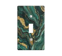 Hunter Green Marble Decorative Switch Cover 1 Gang Single Toggle, Abstract Modern Switchcover Wall Plate, Luxury Simple Electrical Faceplate for Bedroom Living Room Decor