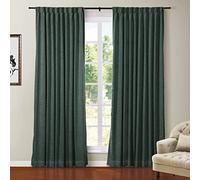Hunter Green Thermal Ilated Blackout ains - Solid Room Darkening Drapes with Pinch Pleat Back Tab, 26"x102" - Perfect for Living Room & Bedroom, Energy Efficient, 1 Panel