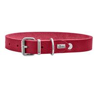HUNTER Grenada Red Leather Dog Collar Handmade in Germany for Training and Everyday Use Robust Comfortable Simple Elegant Design Size XS-S