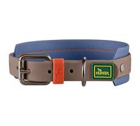 Hunter - Halsband Havanna - Dog collar size M - 37-45 cm, taupe /blue