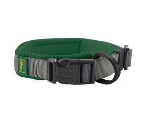 Hunter - Halsung Maldon - Dog collar size M - 35-45 x 2 cm, dunkelgrün /grey