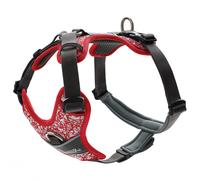 Hunter - Harness Divo Reflect - Dog harness size Hals 40-59 cm - Bauch 72-100 cm, red/grey