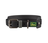 Hunter Havana Dog Collar Colour: Black, Textured Fabric with Plastic Coating, Wide, Comfortable, Durable, Tear-Resistant, Weather-Resistant, Easy Care, Gunmetal Look, Size: 65