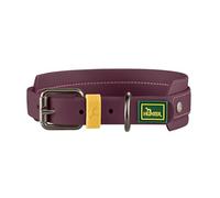 Hunter Havana Dog Collar Colour: Blackberry, Structured Fabric with Plastic Coating, Wide, Comfortable, Durable, Tear-Resistant, Weather-Resistant, Easy Care, Gunmetal Look, Size: 60