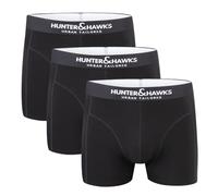 Hunter&Hawks 3 Pack Organic Cotton Boxers for Men | S-6XL | Mens Underwear with Soft Waistband, Breathable and Anti Chafing Boxers Men | Enjoy Freshness through the day Black