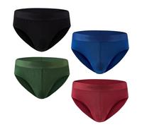 Hunter&Hawks 4 pack Viscose Bamboo Boxers Mens Briefs Multicolor | S-6XL | Soft and Breathable Men's Underwear Briefs | Moisture-wicking properties which provide freshness and relaxation