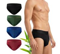 Hunter&Hawks 4 pack Viscose Bamboo Boxers Mens Briefs Multicolor | S-6XL | Soft and Breathable Men's Underwear Briefs | Moisture-wicking properties which provide freshness and relaxation