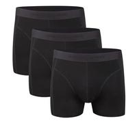 Hunter&Hawks Men's 3 Pack Bamboo Boxers, S-6XL, Soft Antibacterial and Breathable Underwear, Mens Cool Dry Boxer Shorts, Anti Chafing Trunks, Black, Multipack