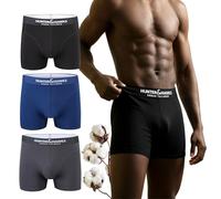 Hunter & Hawks Mens Organic Cotton Boxer Shorts 3 Pack Breathable | Mens organic cotton boxer shorts 3 pack. Soft, breathable, anti chafing underwear with comfortable elastic waistband.