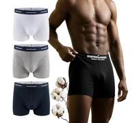 Hunter & Hawks Mens Organic Cotton Boxer Shorts 3 Pack Breathable | Mens organic cotton boxer shorts 3 pack. Soft, breathable, anti chafing underwear with comfortable elastic waistband.