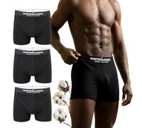 Hunter & Hawks Mens Organic Cotton Boxer Shorts 3 Pack Breathable | Mens organic cotton boxer shorts 3 pack. Soft, breathable, anti chafing underwear with comfortable elastic waistband.