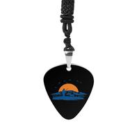 Hunter Hound Hunting Field Womens Guitar Pick Necklace for Men Pendant with Chain Music Accessory
