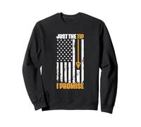 Hunter Hunting Archery American Flag Just The Tip I Promise Sweatshirt