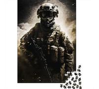 Hunter in Smoke Mode 1000-Piece Puzzle for Adults, 38x26cm/1000pcs, to Return to Whenever Time Permits; Clean White Card Pieces for Sorting