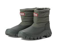 Hunter Intrepid Short Snow Boots for Women - Textile and Synthetic Upper, Cinch Closure at Cuffs, and Round Toe Silhouette, Urban Grey, 4 UK
