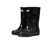 Hunter Childrens Unisex Giant Glitter Kids Black Wellington Boots Rubber - Size UK 9 Kids