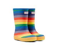 Hunter Kids Original First Classic Rainbow Print Wellington Boots Natural