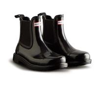 Hunter Commando Gloss Black Womens Wellingtons WFS1018RGL in a Plain Rubber in Size 3