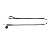 HUNTER Leash Solid Education, 16/100 Soft genuine cow leather, black
