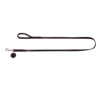 HUNTER Leash Solid Education, 16/100 Soft genuine cow leather, dark brown