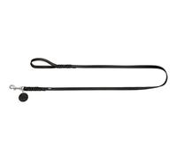 HUNTER Leash Solid Education, 16/200 Soft genuine cow leather, black