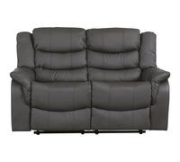 Hunter Leather 2 Seater Recliner Sofa (Grey)