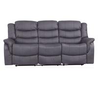 Hunter Leather 3 Seater Recliner Sofa (Grey)