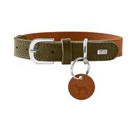 HUNTER Lemvig Dog Collar Colour: Cognac/Olive, Leather, Resilient and Durable, Pleasantly Soft, Comfortable, Elegant & Trendy, Made in Germany, Size: 40