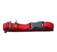 Hunter London Vario Basic Collar | Nylon Dog Collar, Safety Lock with Latch, Tear-Resistant, Easy to Clean, Colour: Red, Size: M