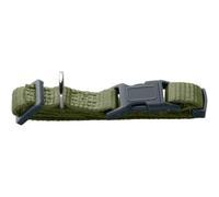 HUNTER London Vario Basic Collar | Nylon Dog Collar, Safety Lock with Locking Tear-Resistant, Easy Care, Colour: Olive Green, Size: XXS-XS/2