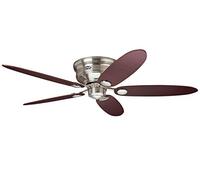 Hunter Low Profile Ceiling Fan with a Reversible Blade, 1 Piece, 112-132 cm, Maple, Brown, Chrome Brushed (24372)