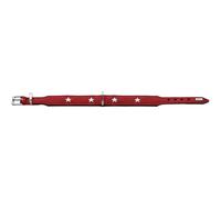 Hunter Magic Star Organic Leather Collar, Red/Black,60